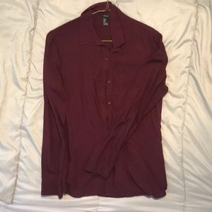 Long sleeve Forever 21 Maroon Button Down